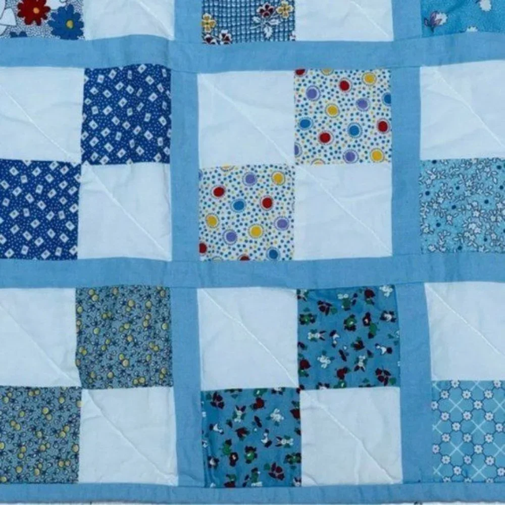 Baby Crib Quilt 32 X 48.5 Unisex Patchwork Floral Dog‎ Bunny Nautical Airplane